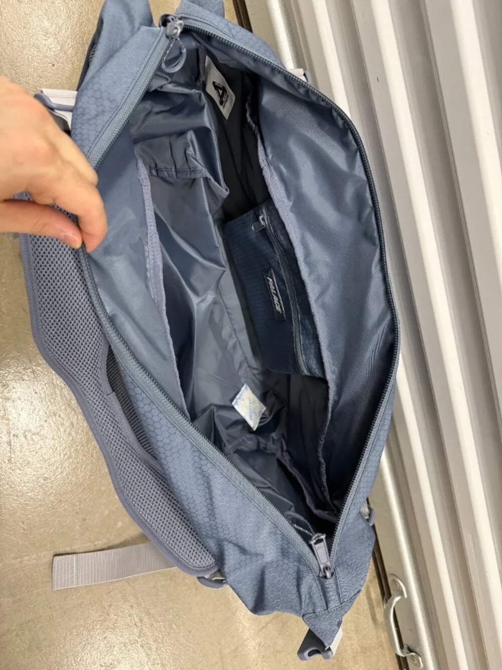 Palace cordura eco hex ripstop clipper bag slate grey