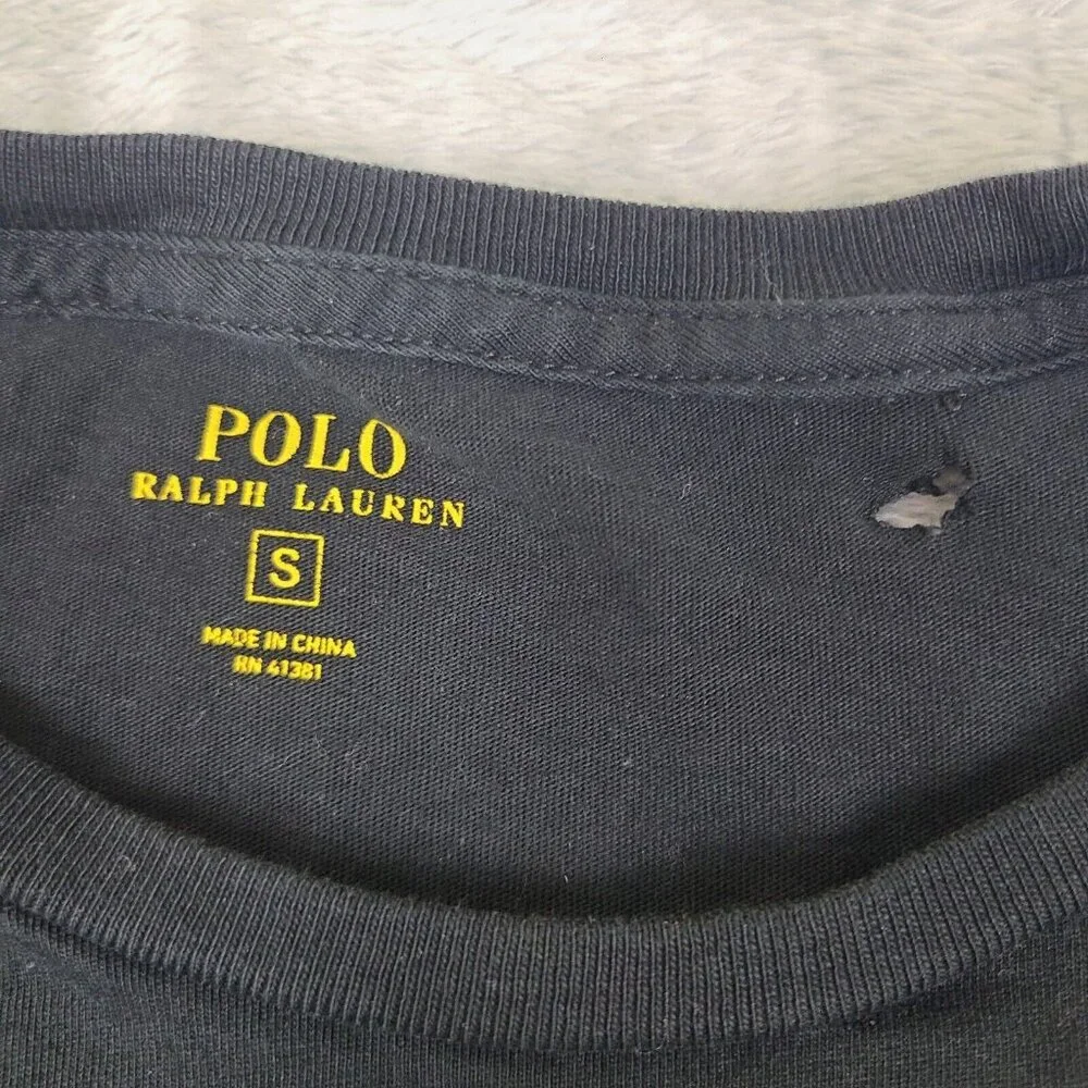 Polo Ralph Lauren Sleepwear‎ Shirt Mens Crew Neck Long Sleeve Black Size Small