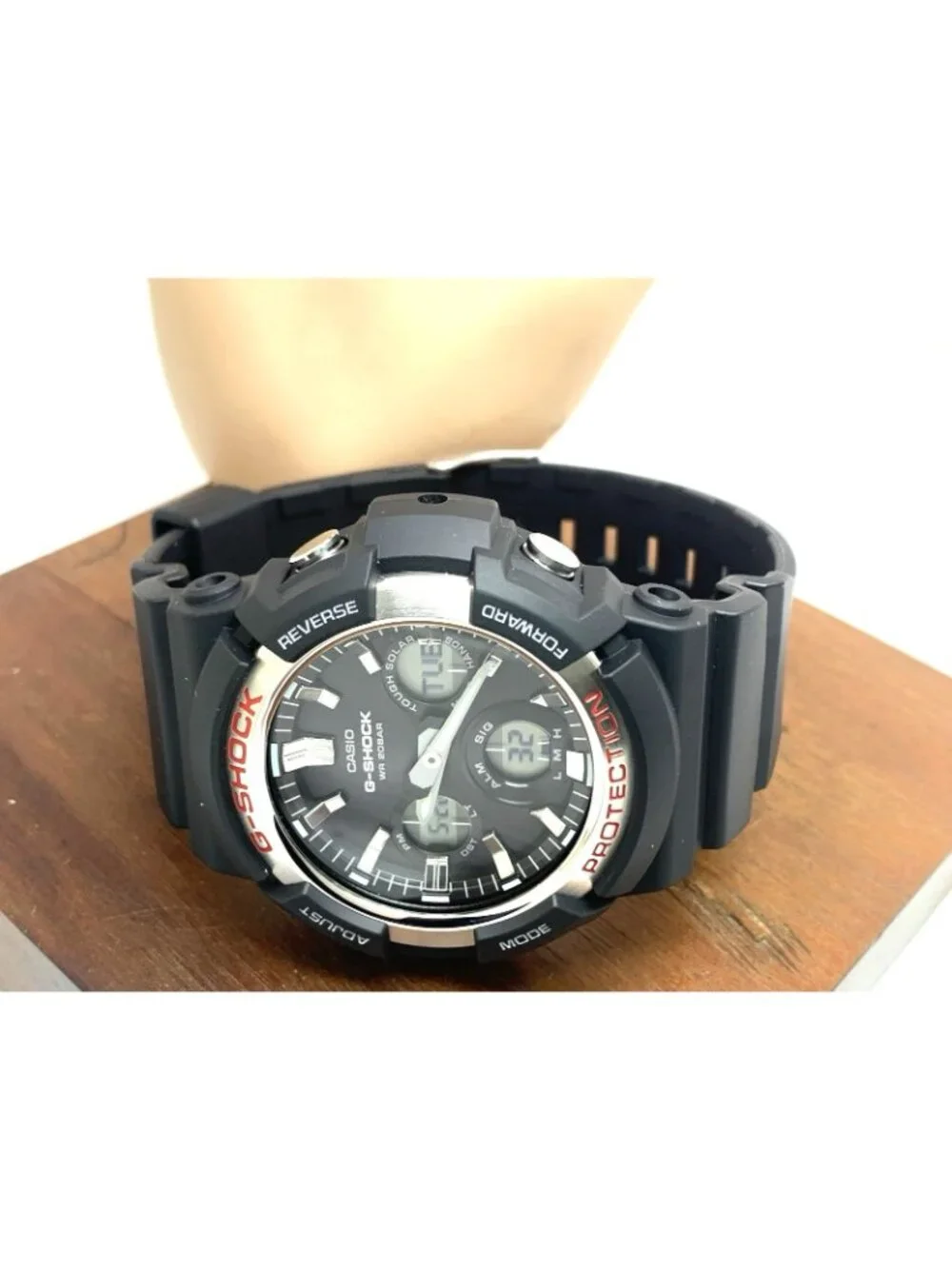 Casio Mens Watch G-Shock GAS100 Black Analog Digital Tough Solar Sport 47mm 5445