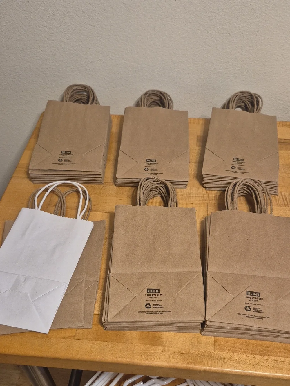 53 Uline Small Kraft Paper Bags Reusable Recyclable Compostable 100% Recycled