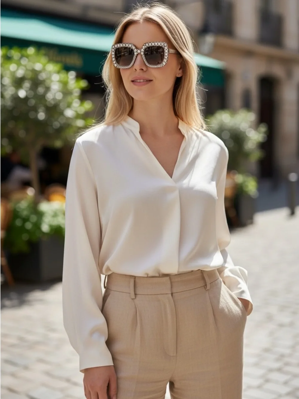 Crystal Square Sunglasses - Women's Black