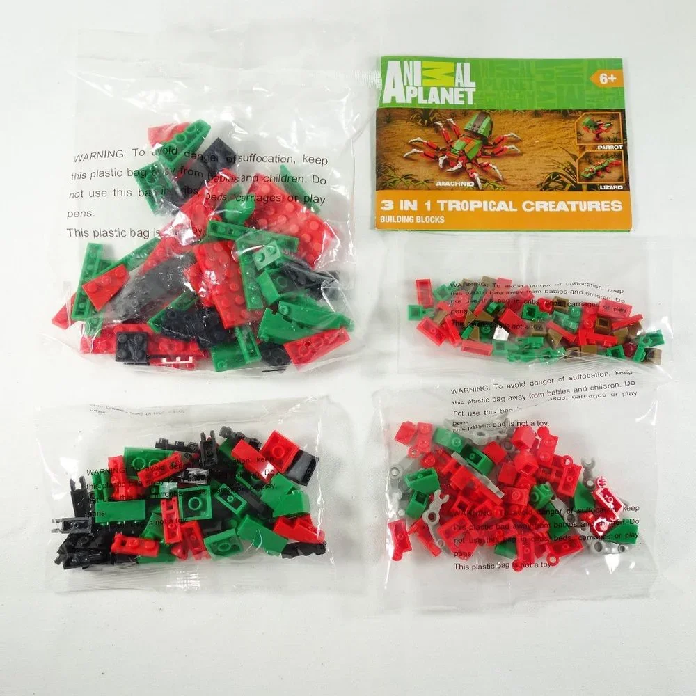 Animal Planet 3 in‎ 1 Tropical Creatures Building Blocks Set 217 Pieces NIP