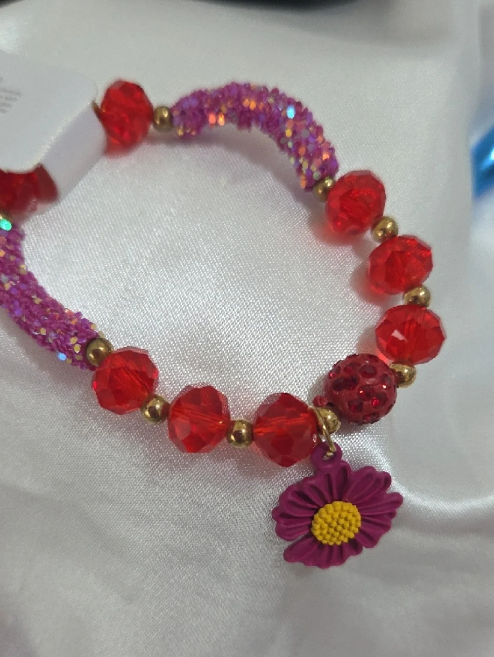 Daisy Charm Beaded Flowers Bracelet