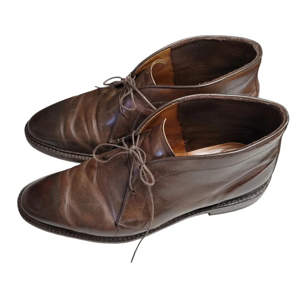 Ralph Lauren Mens Leather Chukka Boots Brown Lace Up Ankle 10.5 D 1512174