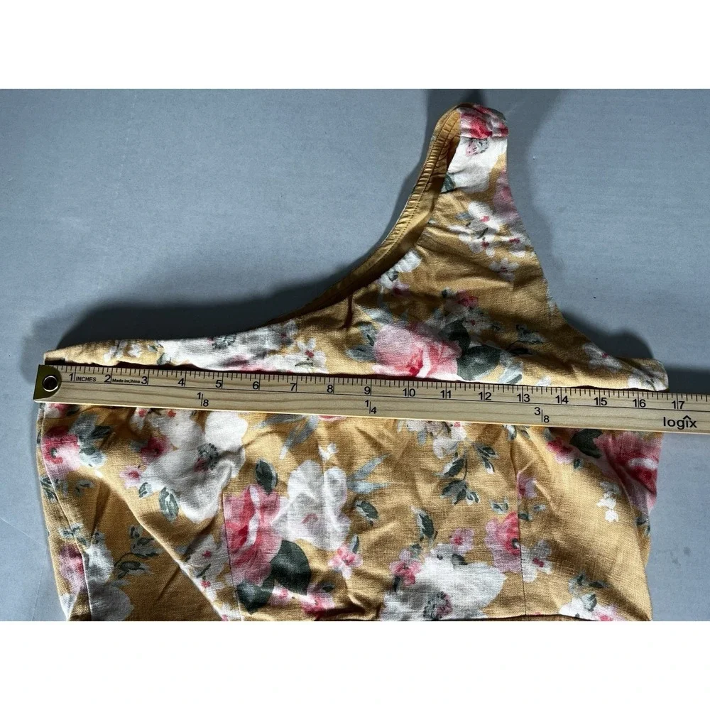 Abercrombie‎ Fitch Floral Linen Blend Dress Size Medium One Shoulder Spring