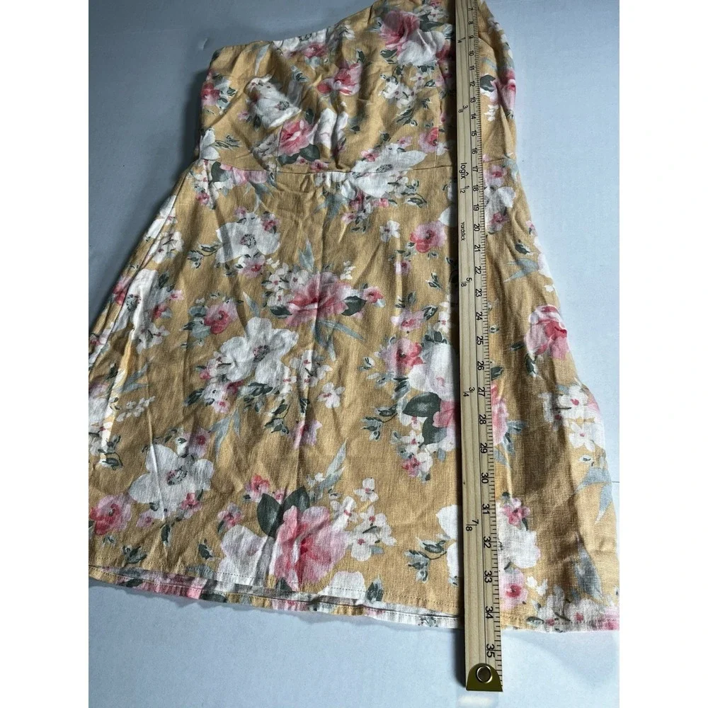 Abercrombie‎ Fitch Floral Linen Blend Dress Size Medium One Shoulder Spring