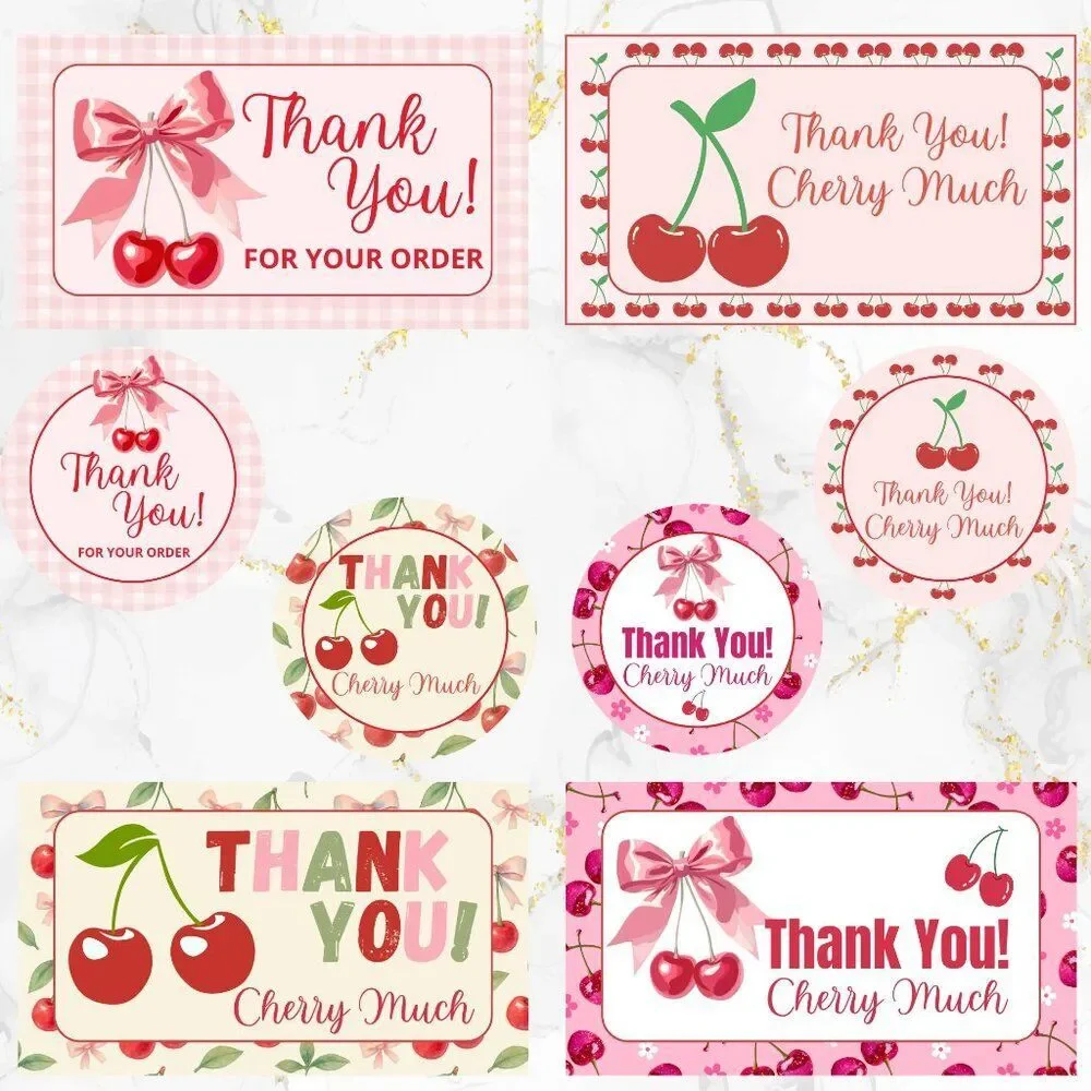 160 Pack Thank You Cards and Stickers Cherries