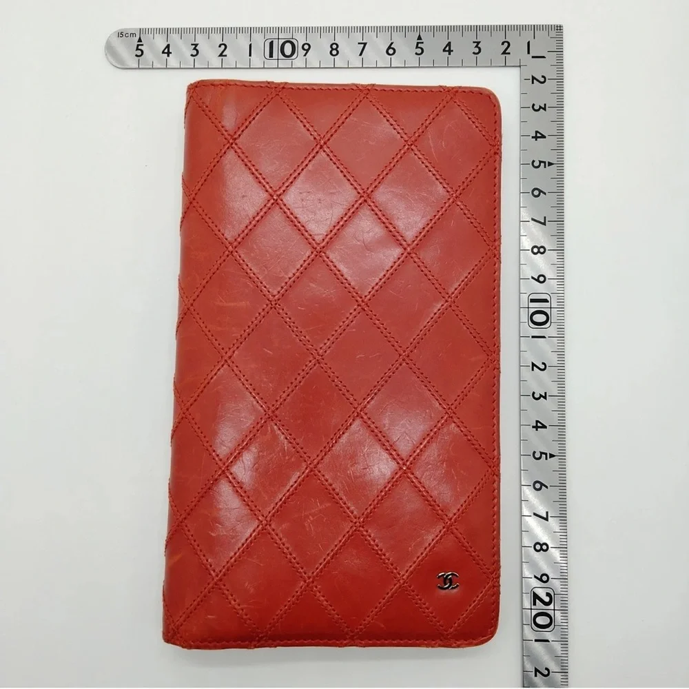 Channel Red Long Wallet