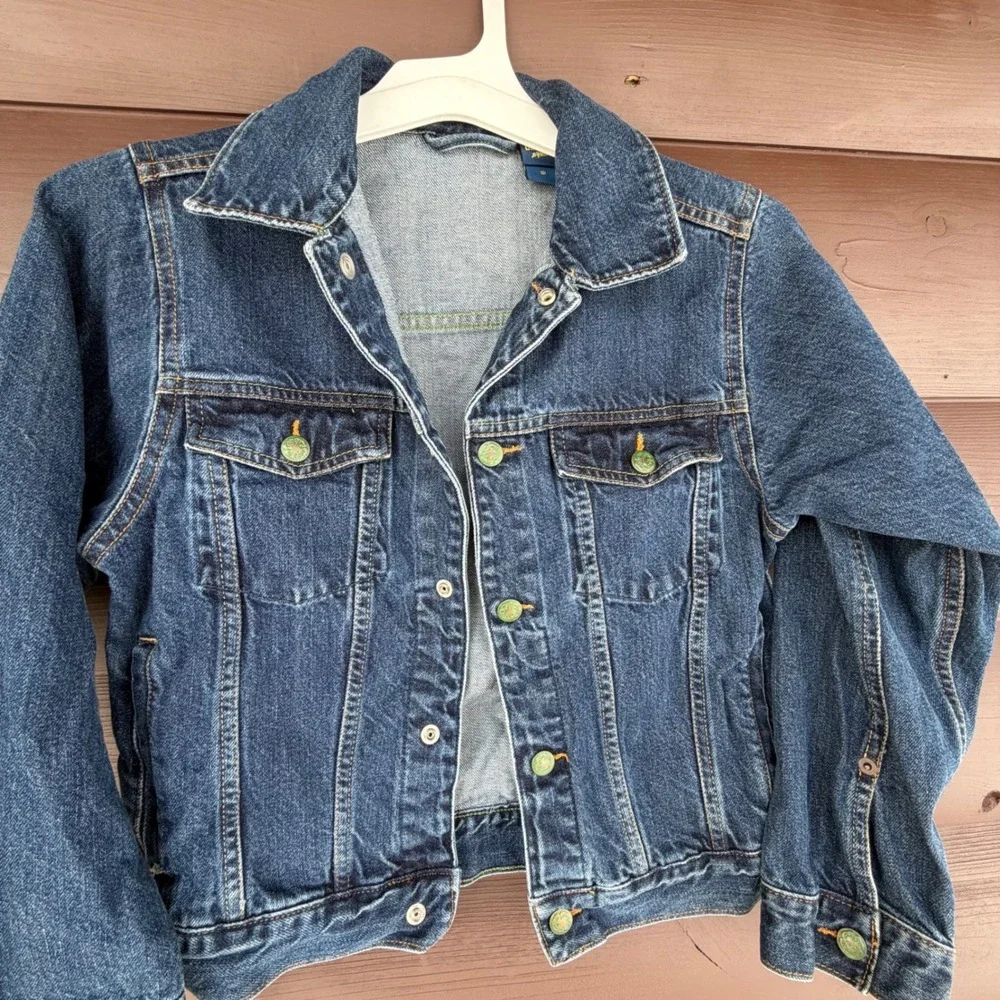 Vtg Oshkosh B'gosh Kids Denim Jacket Blue Kids Size 10 Classic Trucker Style
