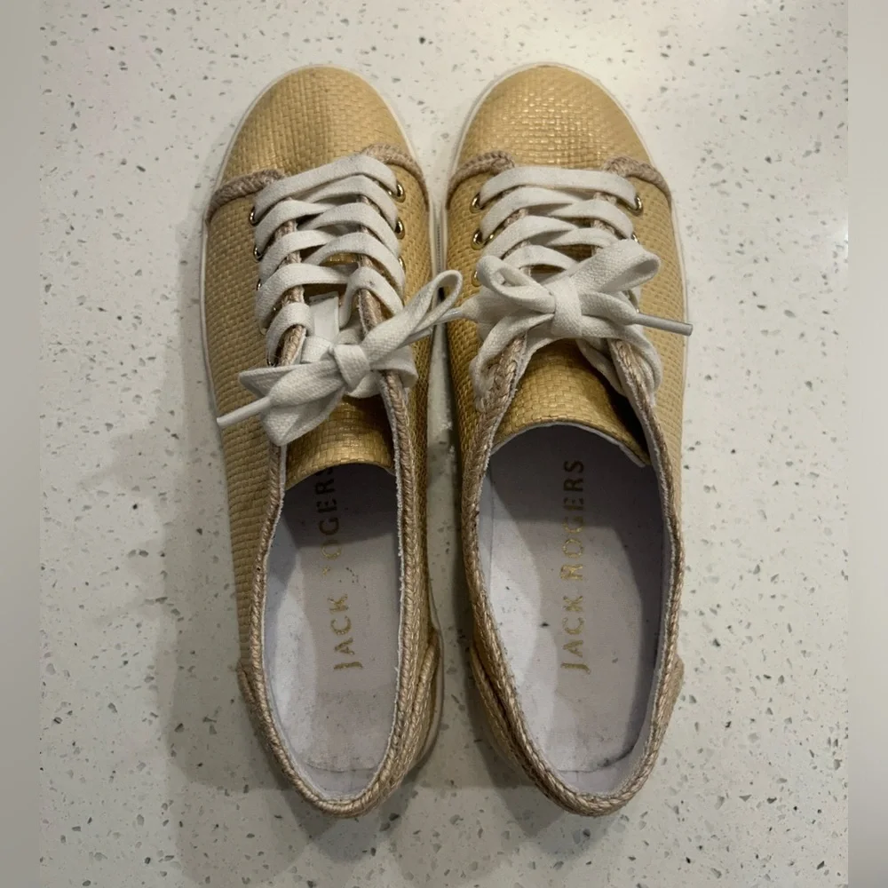 Jack Rogers Woven Raffia Sneakers Size 8