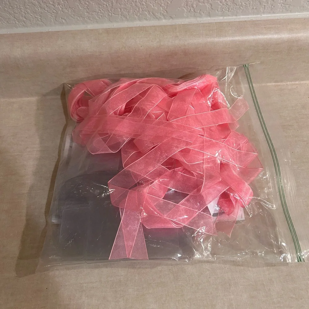 Clear Party Favor Box Kit with Pink Ribbons