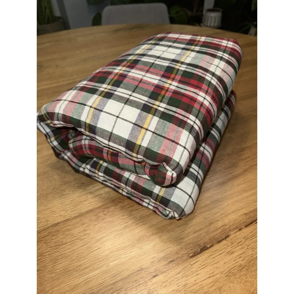 Pottery Barn Denver Red Tartan Plaid Duvet Cover Full/queen Preppy