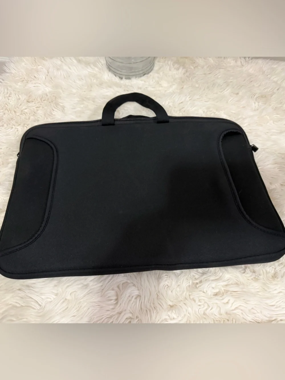 Black Neoprene Laptop Sleeve with Carry Handle