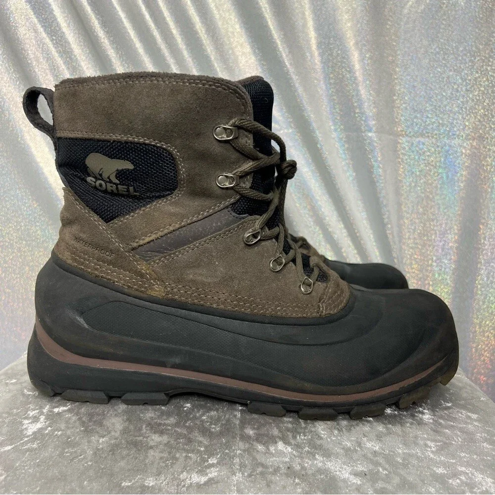 Sorel winter boots brown black waterproof cold weather snow outdoors hiking