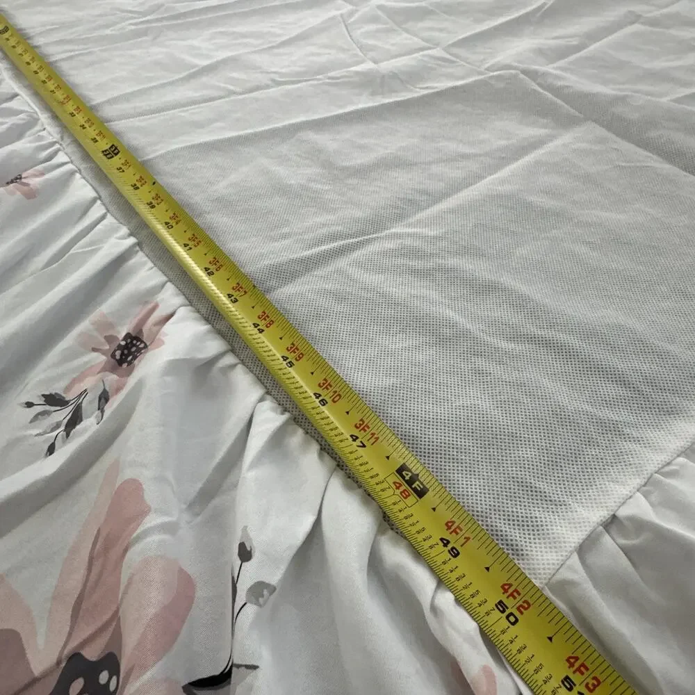 BEEWEED‎ Floral Crib Blanket Comforter, Skirt, Diaper Holder, Bear Rug Pink Rose