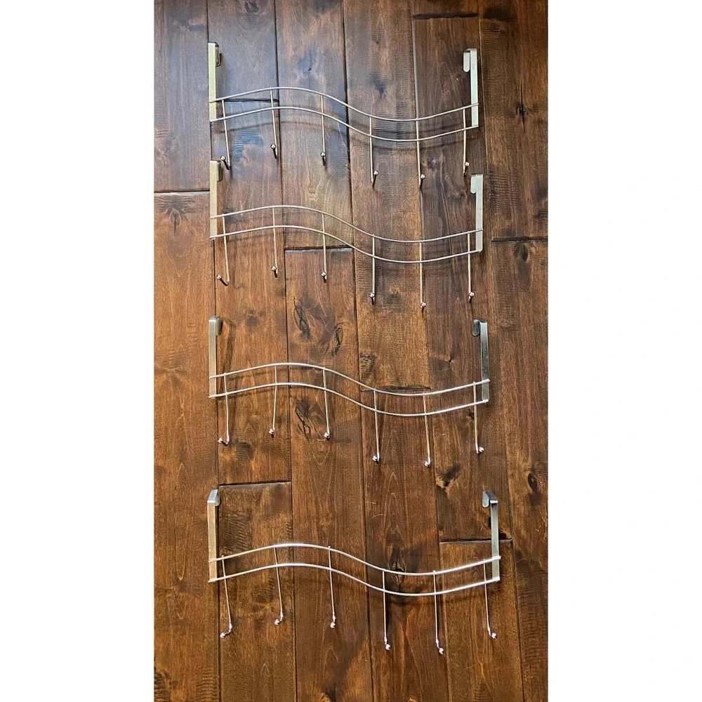 Over The Door 6-Hook Metal Towel and Coat Hanger, Set of 4, 18