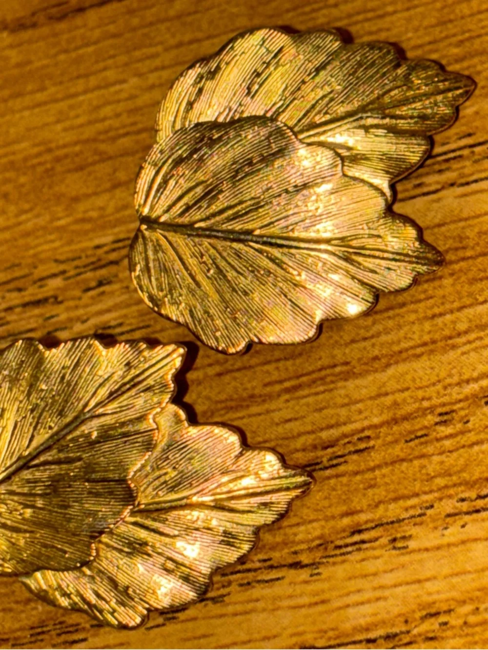 Firm price Vintage estate sale TRIFARI Gold-Tone Leaf Clip-On Earrings