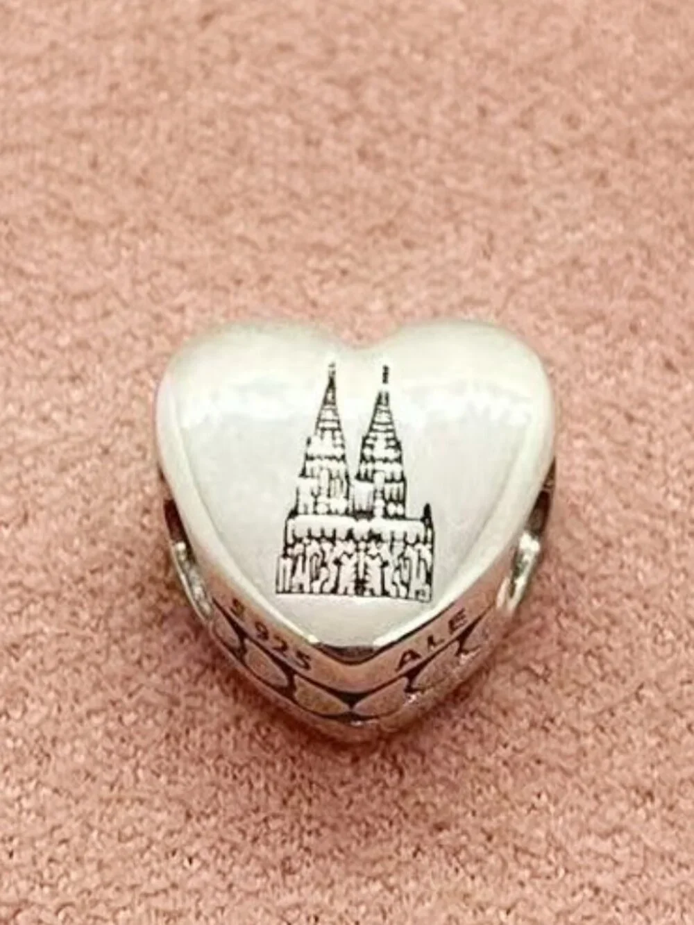 Pandora Cologne Cathedral charm Heart Bead Charm Bracelet Pendant