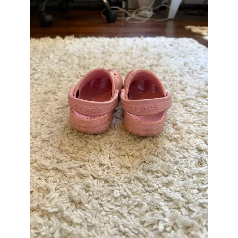 Girls Crocs Pink Glitter Sandals Size 6