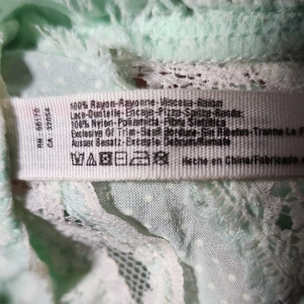 Free People Mint Green Polka Dot Top