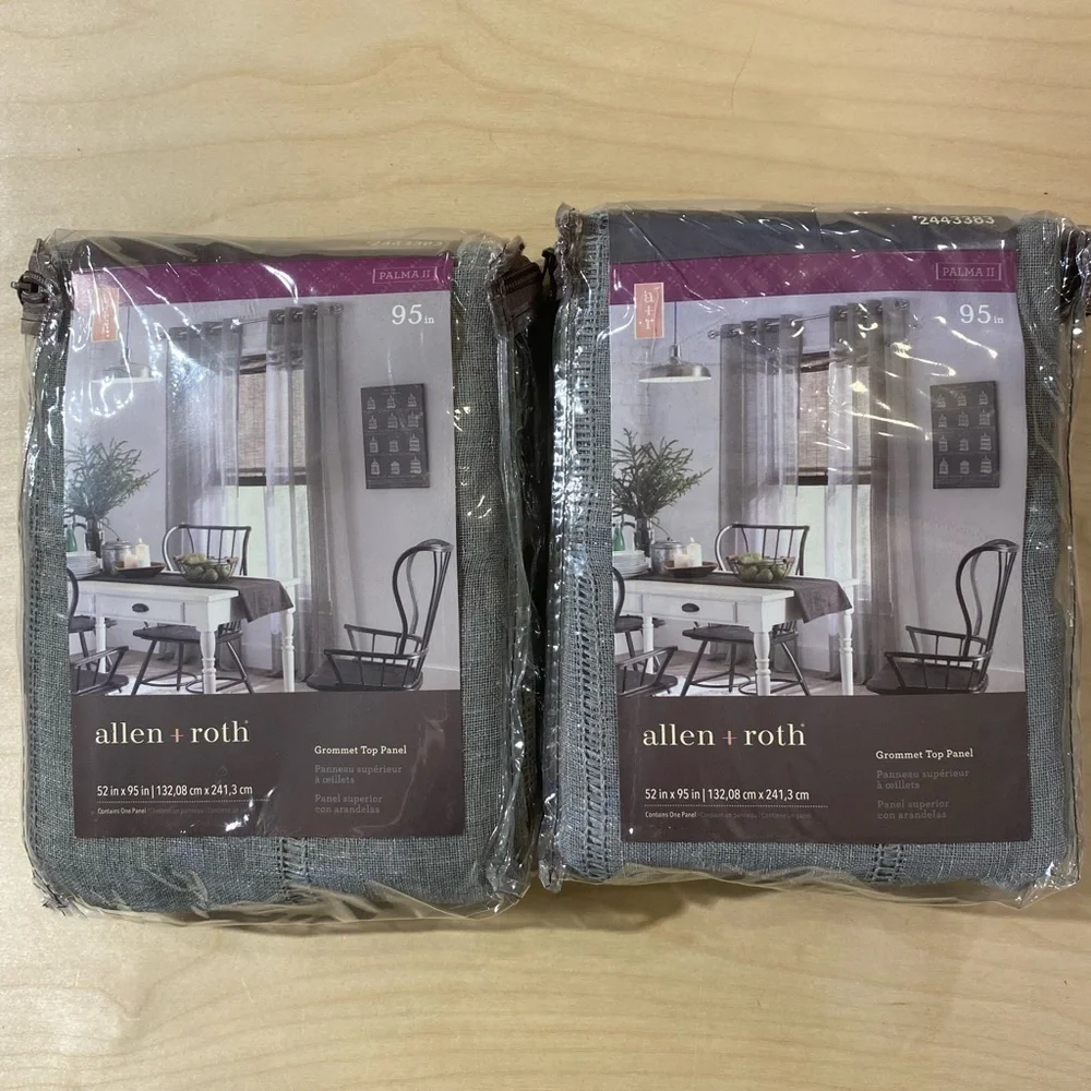 2 Sets Allen + Roth Grommet Top Panel 52 in x 95 in (BO)