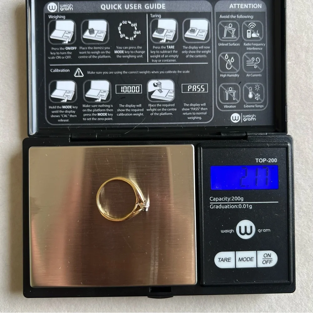 10kt solid gold princess cut diamond ring