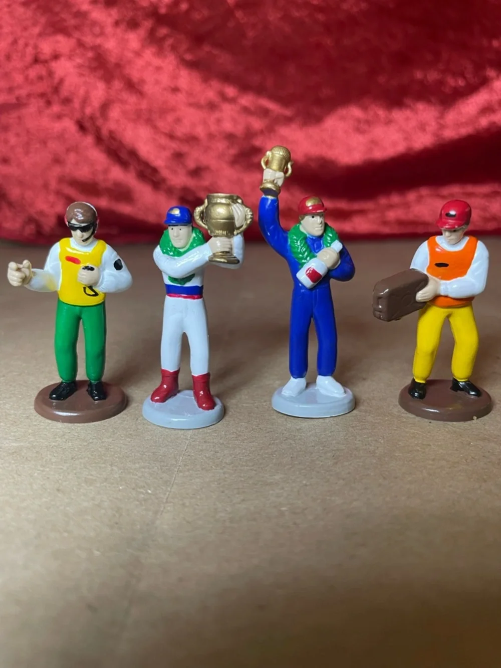 Vintage 1990s Cake Toppers- Soccer, Firefighter, Racers