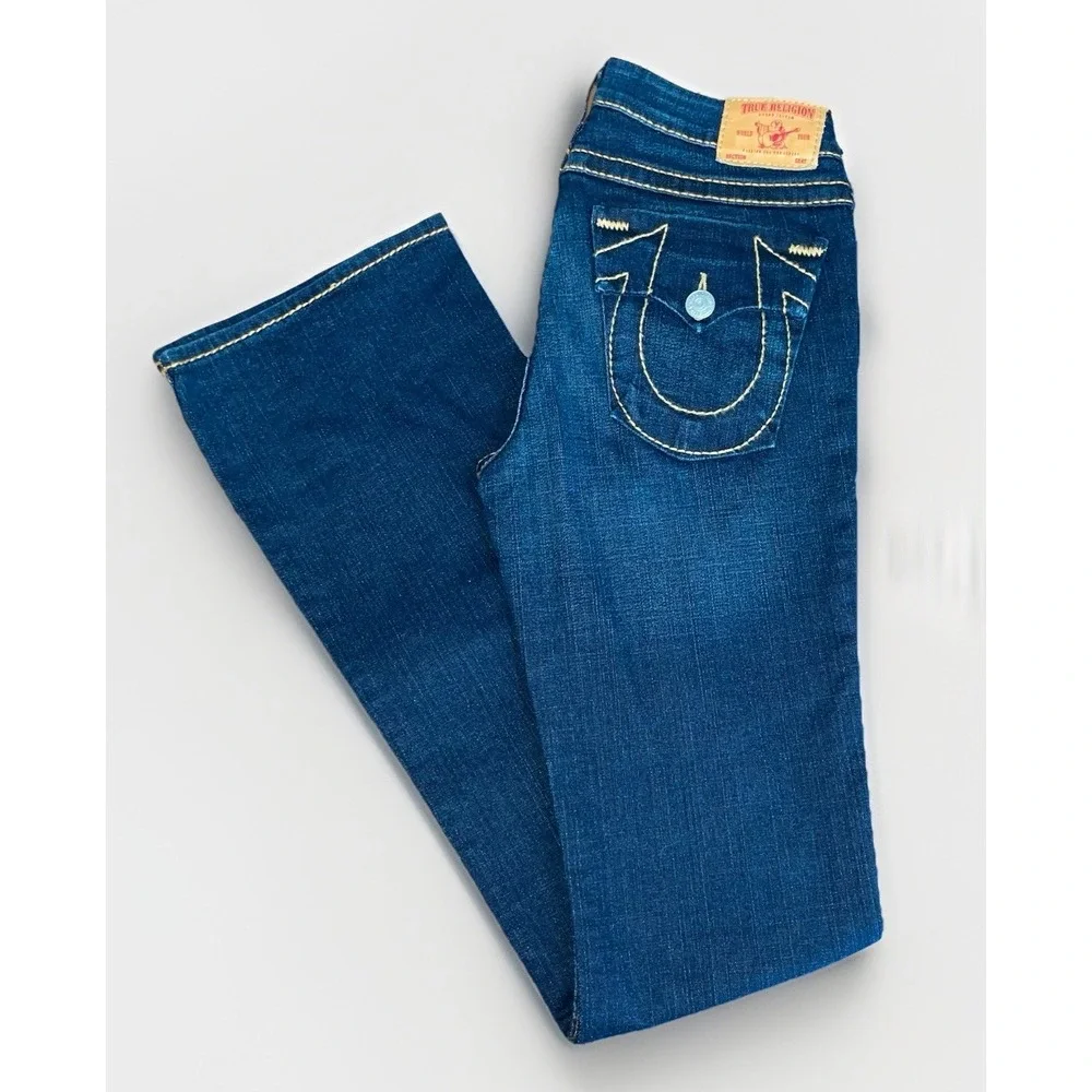 True Religion MADE IN USA Becky Big‎ T Dark Wash Blue Jeans Excellent Size: 29