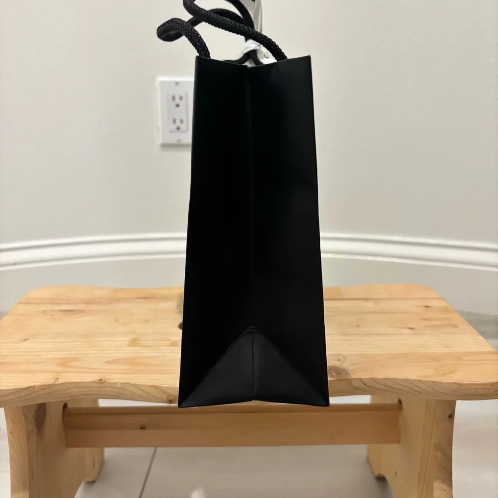 Small CHANEL Paper Shopping Gift Bag with Camellia and Ribbon