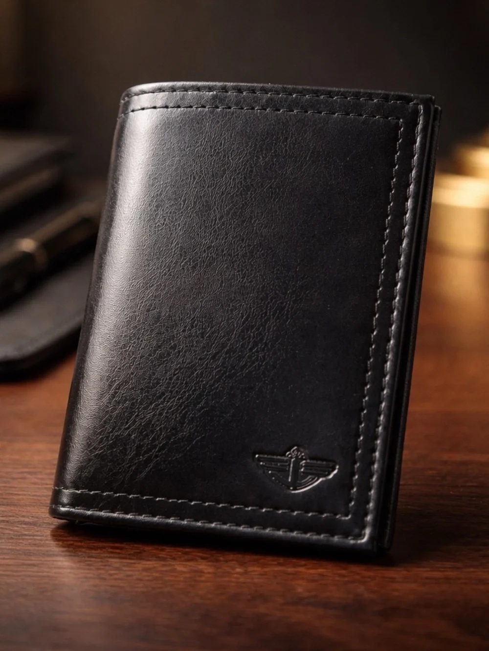 Dockers Leather Tri Fold Wallet - Black MIB. NEW