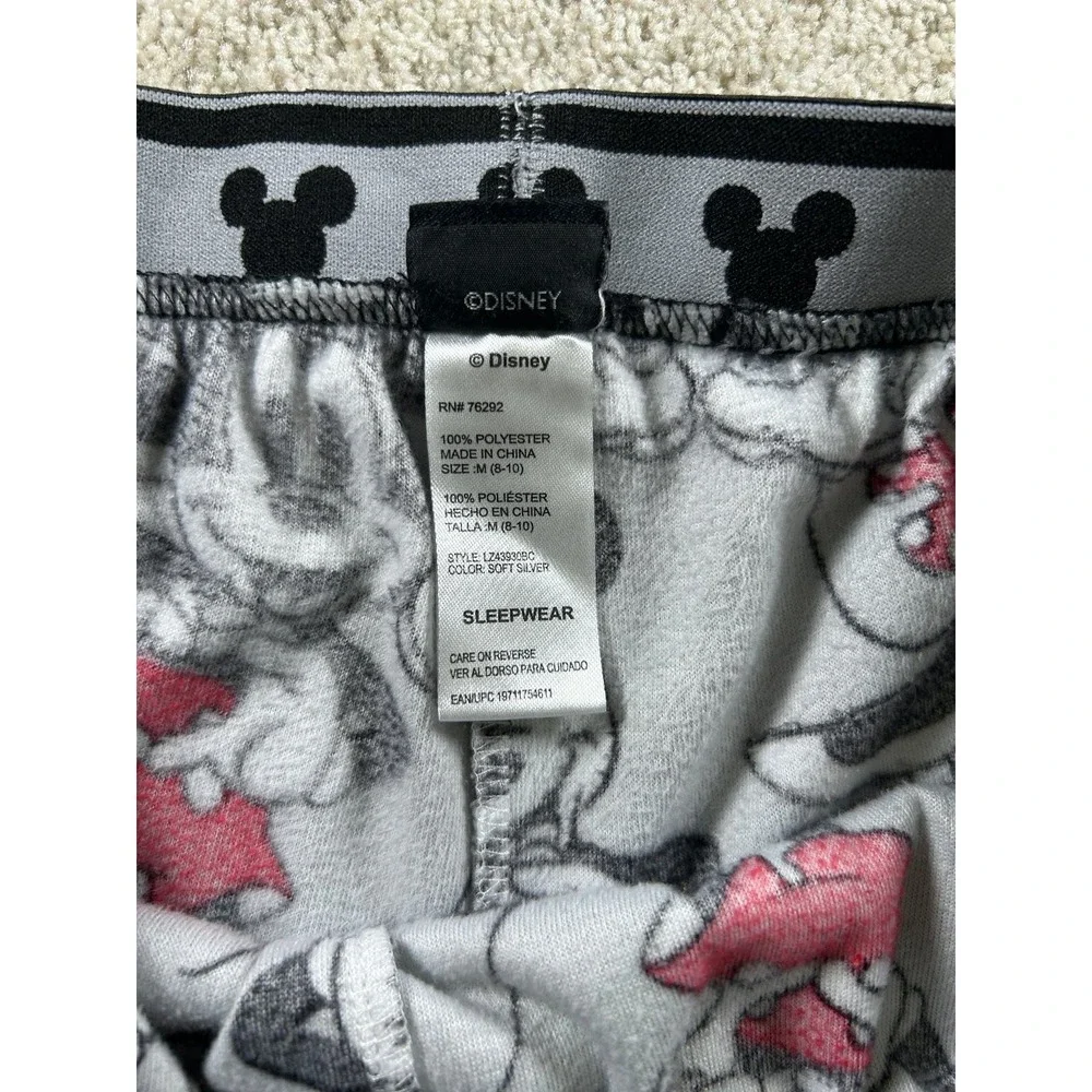 Disney Mickey‎ Mouse Women's Sleepwear Pants Medium Gray Red Polyester