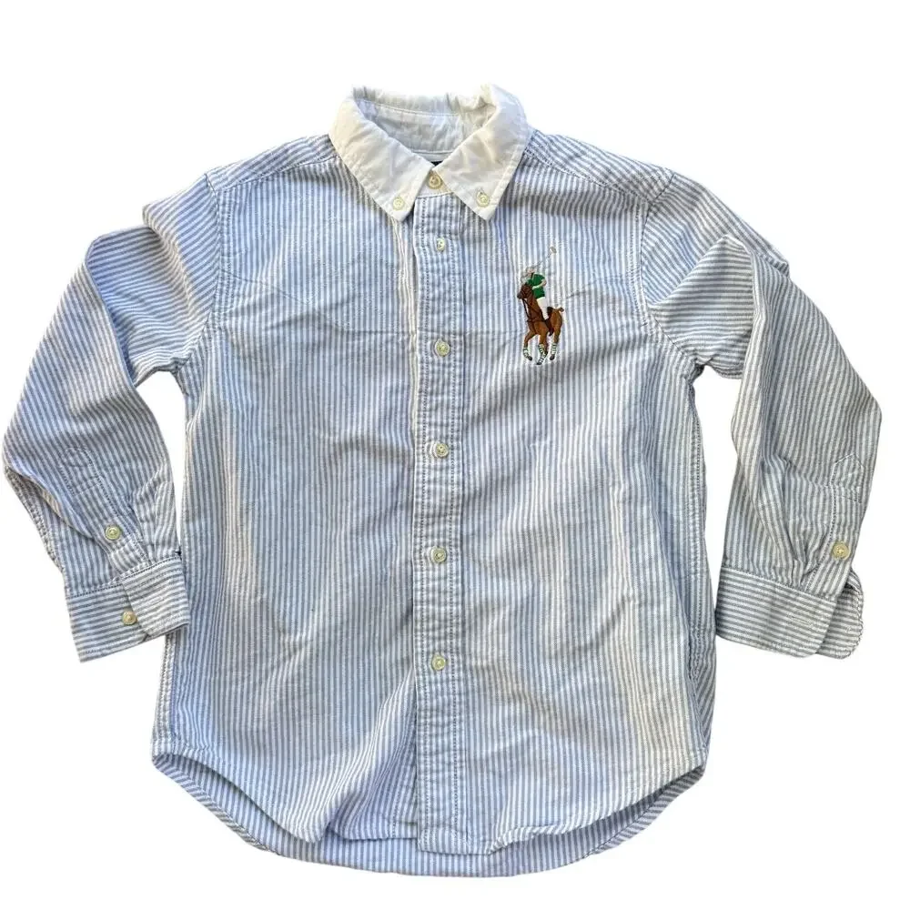 Ralph Lauren Big Pony Striped Oxford Shirt #3 Size 6