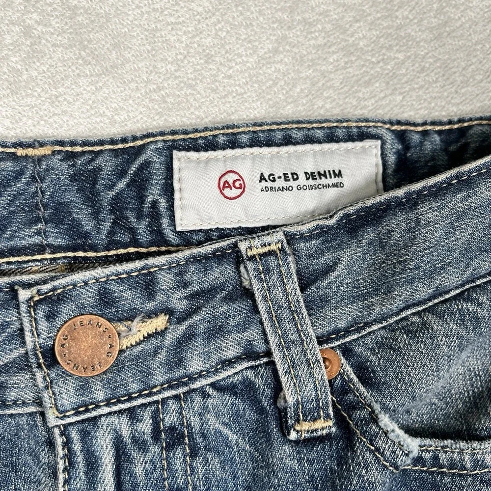 AG-ED Adriano Goldschmied 25 Saige High Rise Straight Jeans Japanese Denim