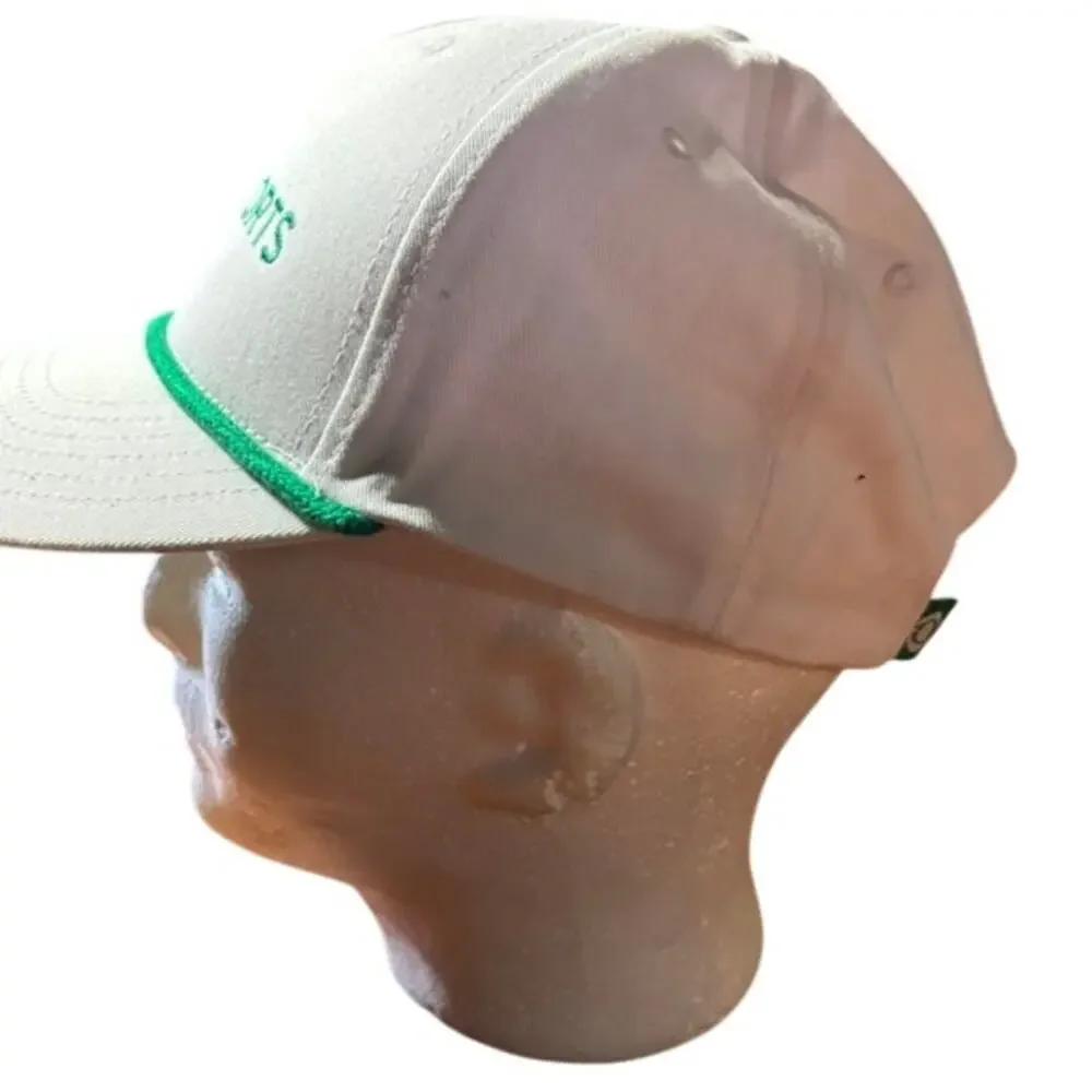 Vintage CBS Sports Snapback Hat White Green Rope Brim Cap TV Network Clean