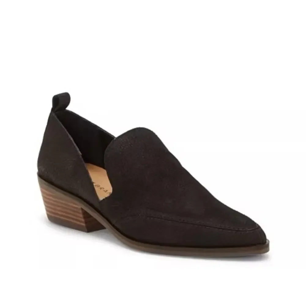 Women’s‎ Lucky Brand Black Leather Slip On Mahzan Flat size 7M