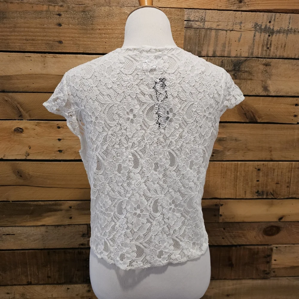 Accessory St. Ivory Lace Shrug/Vest size M/L