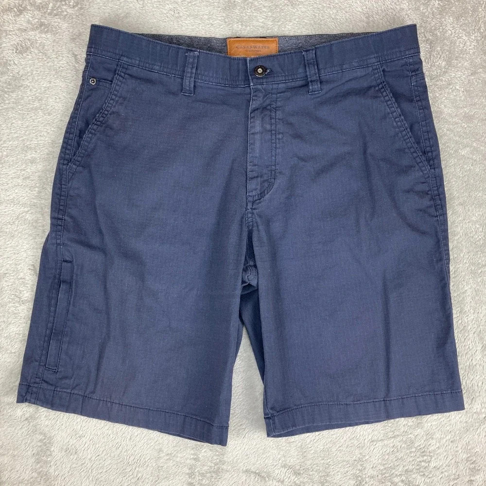 ClearWater Outfitters‎ Mens Shorts 36W Blue Casual Flat Front Chino Comfort
