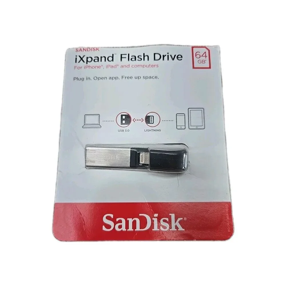 SanDisk iXpand 64GB Flash Drive for iPhone Lightning Port to USB