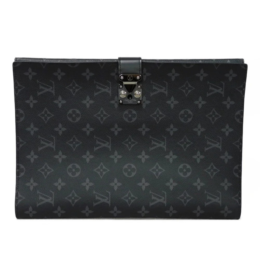 LOUIS VUITTON Second Bag Porto Document Frank GM Black Case Monogram Eclipse