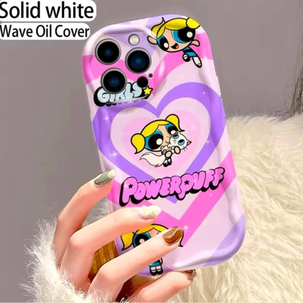 NWT Cute Pink Powerpuff Girls Bubbles Phone Case For Apple iPhone 15 Plus