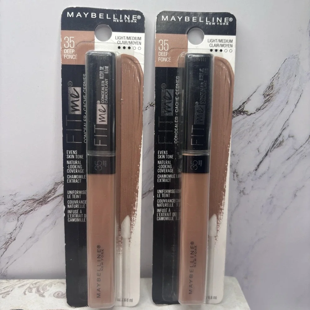 Maybelline Fit Me Liquid Concealer 35 Deep Foncé Light-Medium Clair Set Of 2 NEW