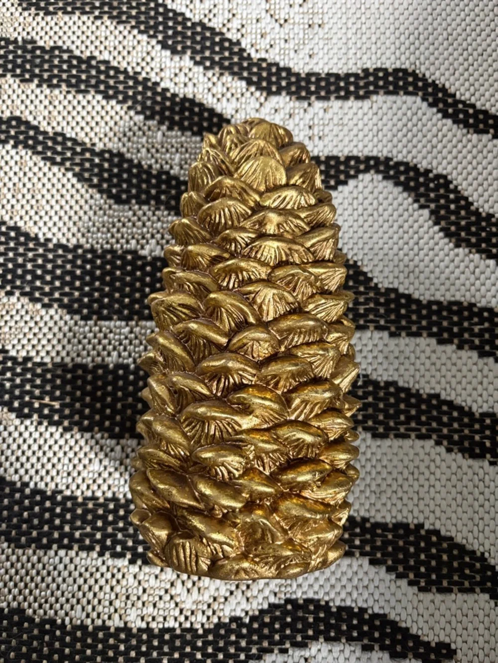Pottery Barn Large Gold Pinecone Candleholder