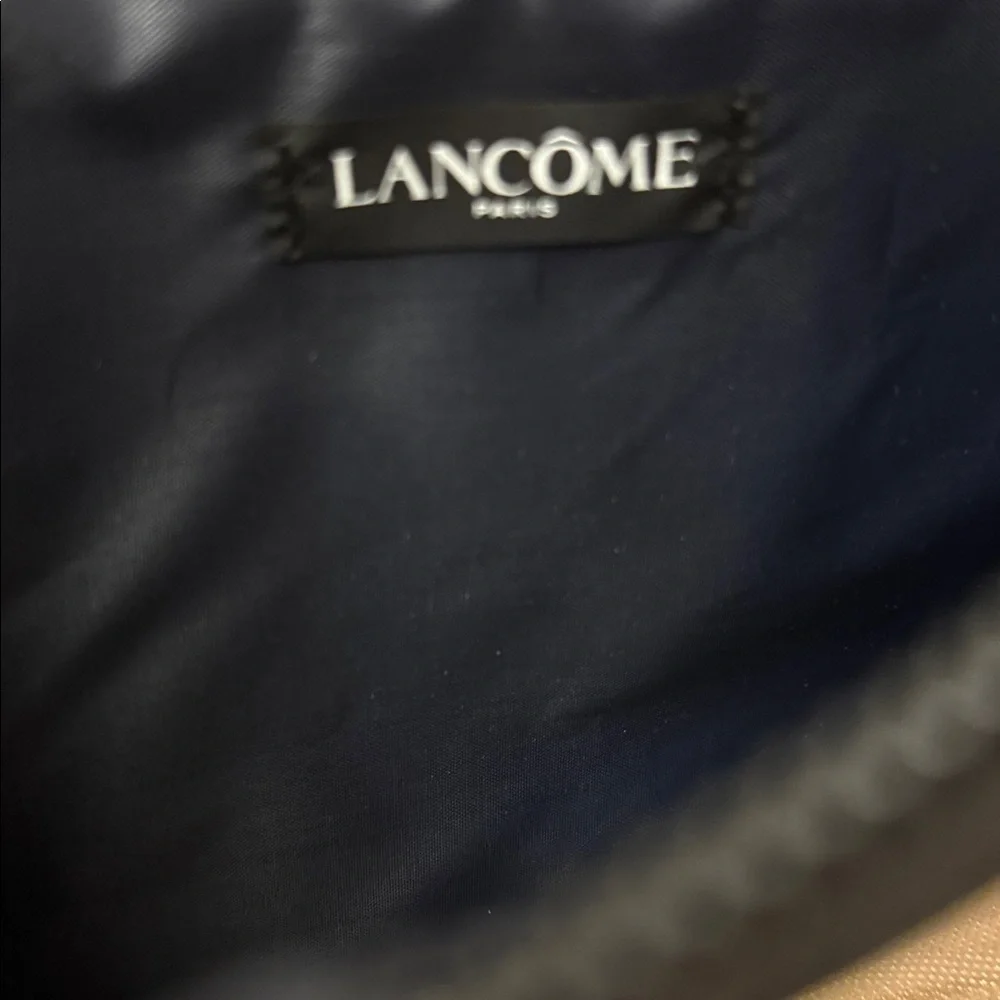 Lancôme very large gold metallic weave makeup bag