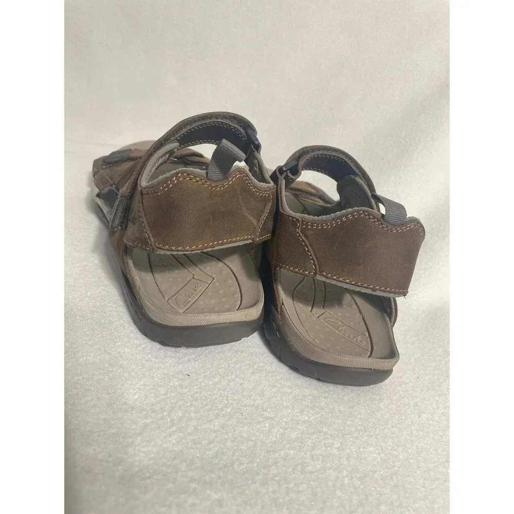 Clarks Leather Sport Sandals Fisherman Men 12M Brown Adjustable Straps 63581