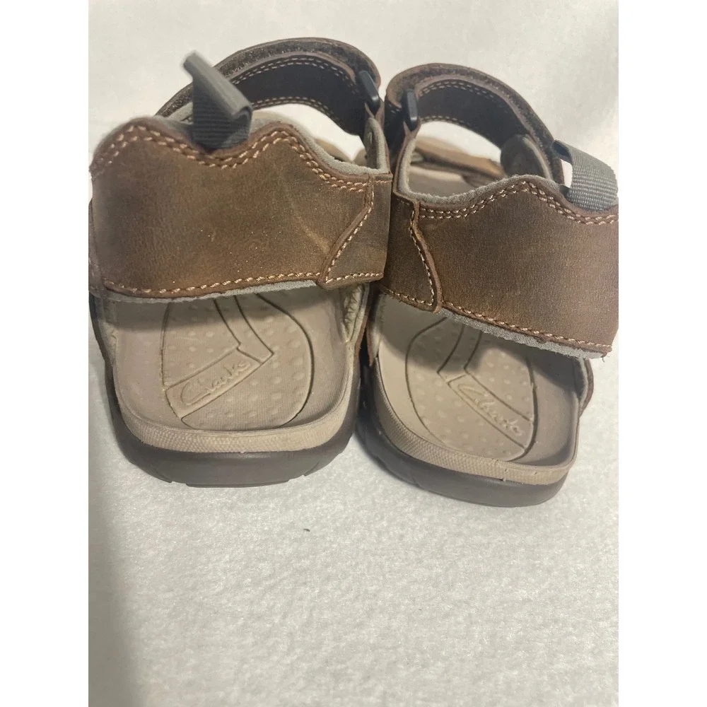 Clarks Leather Sport Sandals Fisherman Men 12M Brown Adjustable Straps 63581