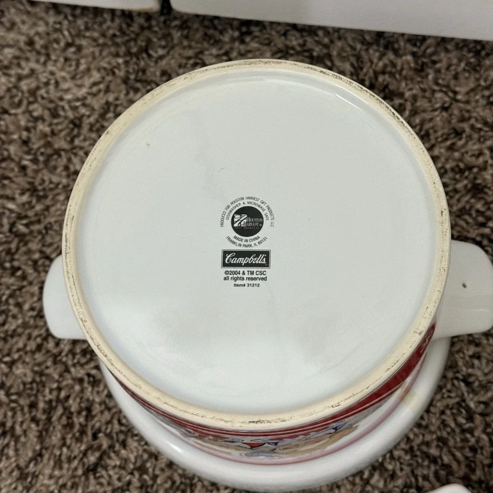 Campbell's 2004 Soup Tureen Serving Bowl with Lid and Ladle Houston‎ Harvest