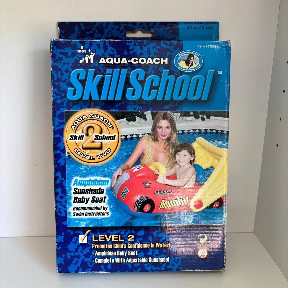 Aqua-Coach Skill School Level 2 Race Car Swim Pool Float Sunshade Baby Seat New