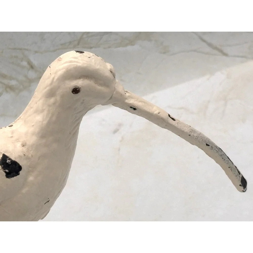 Urban Outfitters Cast‎ Iron Sandpiper Figurine Antique White Distressed 6