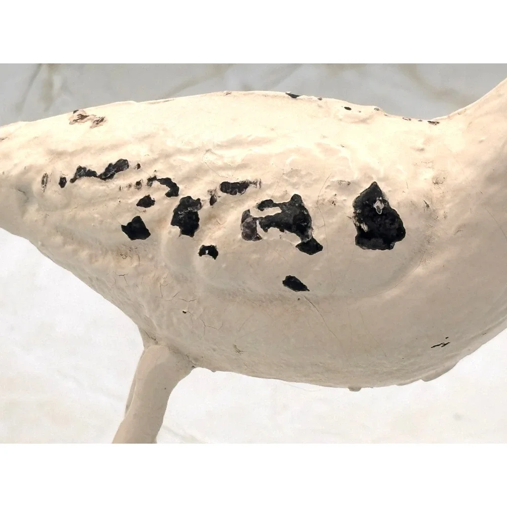 Urban Outfitters Cast‎ Iron Sandpiper Figurine Antique White Distressed 6