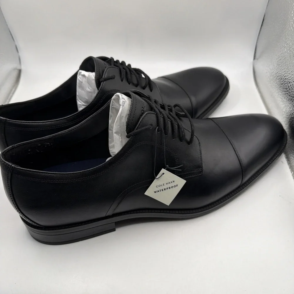 Cole Haan Modern Essentials Mens Shoes Sz 11 M Dress Black Cap Toe Oxford